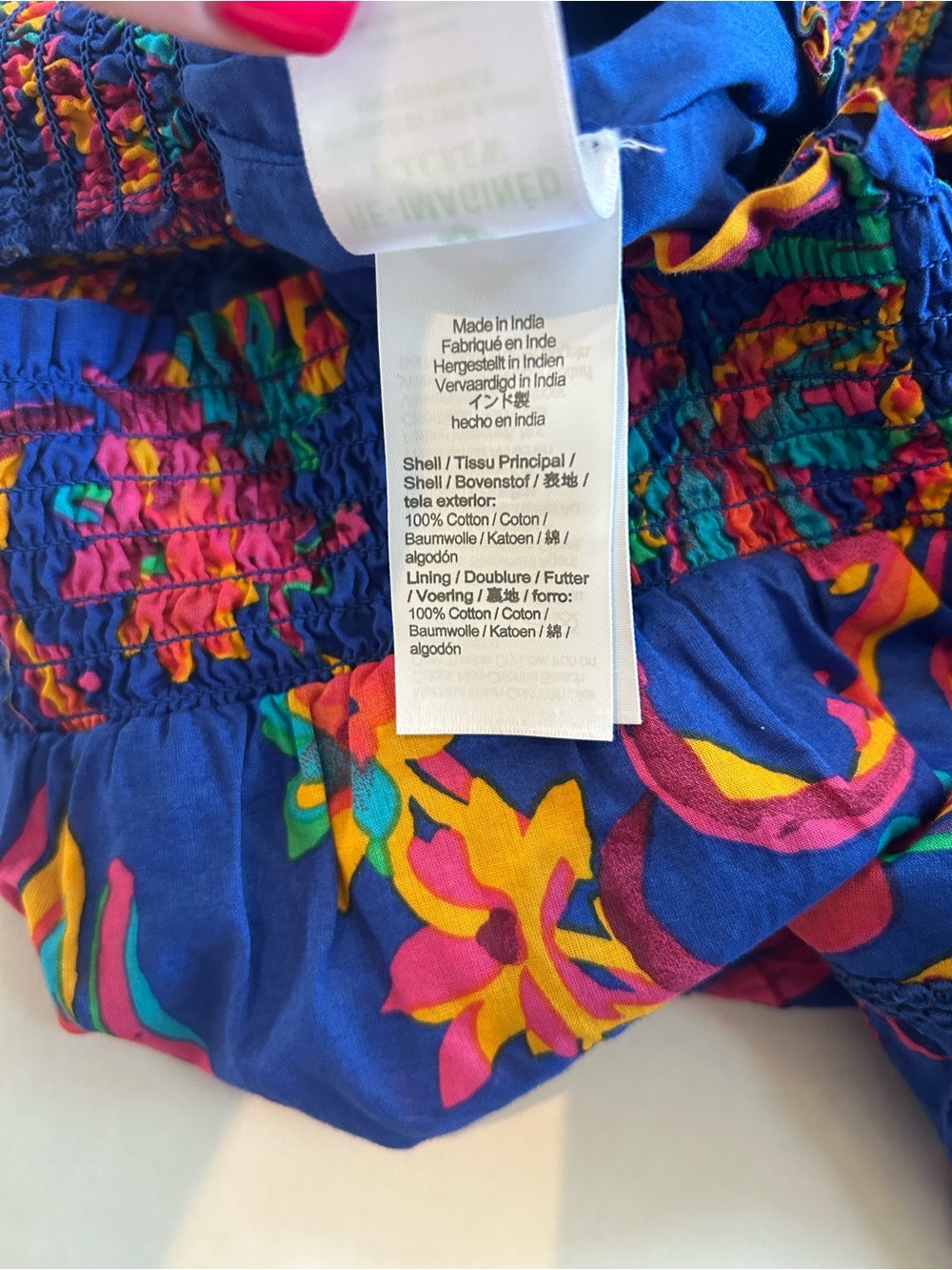 JCREW Tropical Floral Blue Skirt Tiered Lined Cotton Vacation Resort Size Medium - Picture 10 of 12